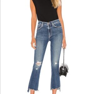 Mother Jeans The Insider Crop Step Chew in Dancing On Coals
